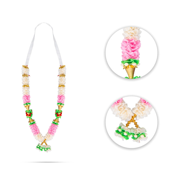 Artificial Garland - 12 Inches | Satin Mala/ Cloth Garland/ Fancy Mala for Photo Frame & Decoration - Mala