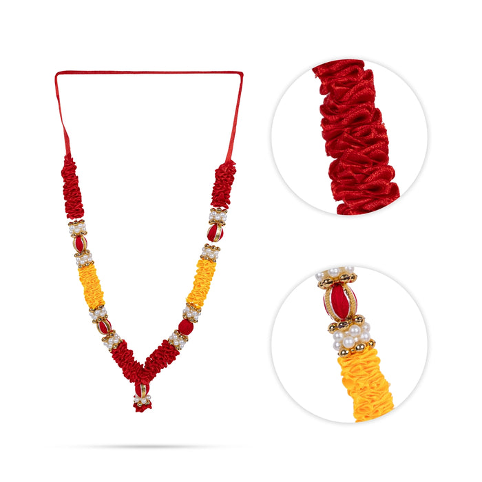 Artificial Garland - 9 Inches | Satin Mala/ Flower Garland/ Fancy Mala for Photo Frame & Decoration