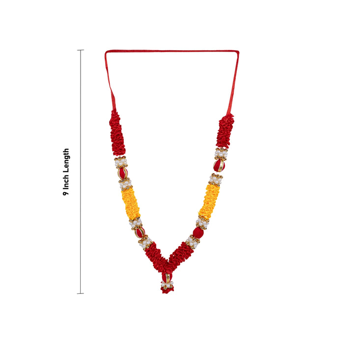 Artificial Garland - 9 Inches | Satin Mala/ Flower Garland/ Fancy Mala for Photo Frame & Decoration