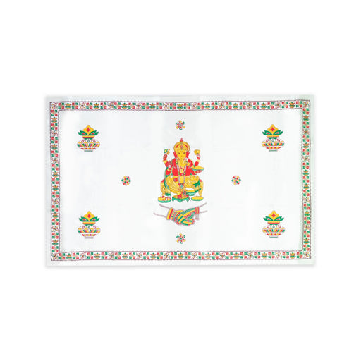 Satin Screen - 67 x 43 Inches | Door Curtain/ Beautiful Curtain for Pooja Room - Deity Curtain