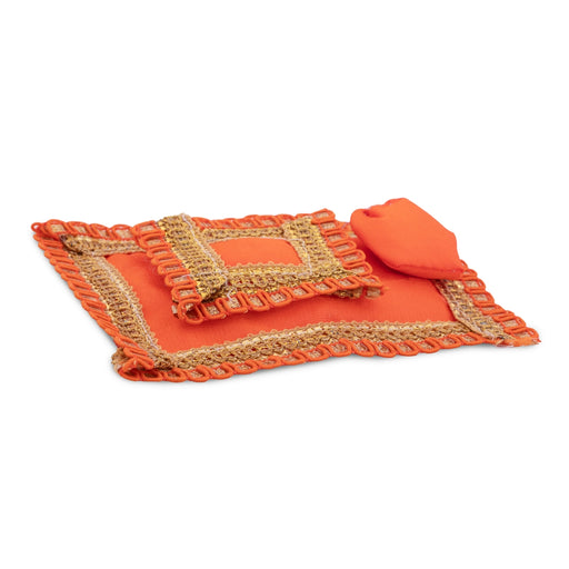 Laddu Gopal Asan - 3 Inches | Kanha Ji Asan/ Gadi Set/ Gaddi Set for Deity - Deity Accessories