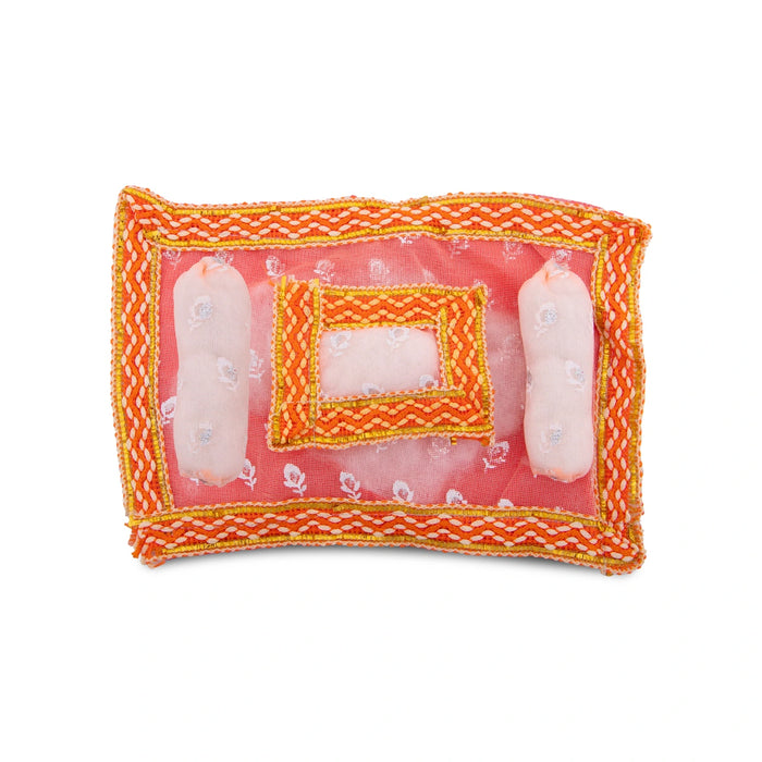 Laddu Gopal Asan - 5 Inches | Kanha Ji Asan/ Gadi Set/ Gaddi Set for Deity - Deity Accessories