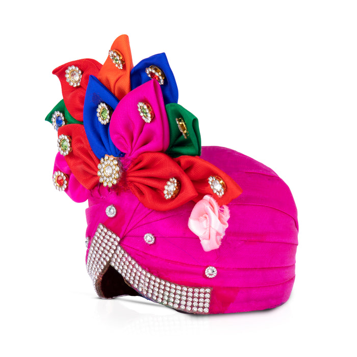 Turban - 4 x 5 Inches | Kireedam/ Fancy Mukut/ Pagdi/ Crown for Deity/ Assorted Colour and Design - Head & Face Accessories
