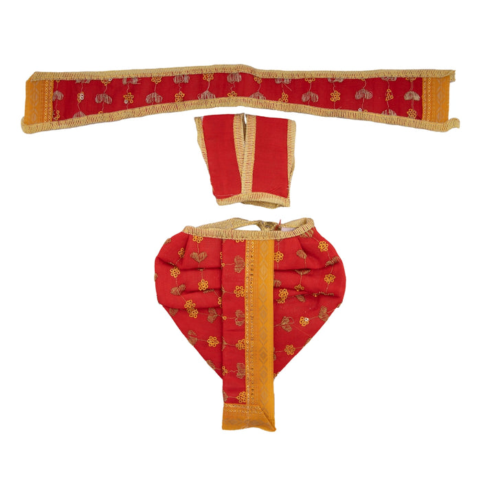 Panchakacham Set - 6 Inches | Satin Panchagajam Dhoti/ Readymade Panchakacham for Deity/ Assorted Colour - Bhagwan Vastra