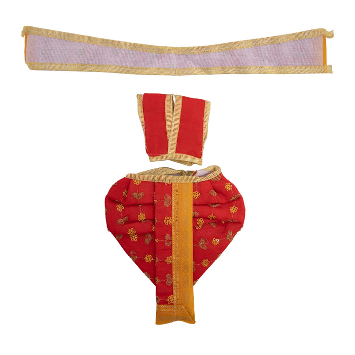 Panchakacham Set - 6 Inches | Satin Panchagajam Dhoti/ Readymade Panchakacham for Deity/ Assorted Colour - Bhagwan Vastra