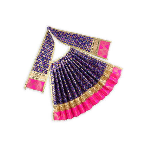 Amman Pavadai - 15 Inches | Jari Border Lehenga Patka/ Devi Dress for Deity/ Assorted Colour - Devi Dress