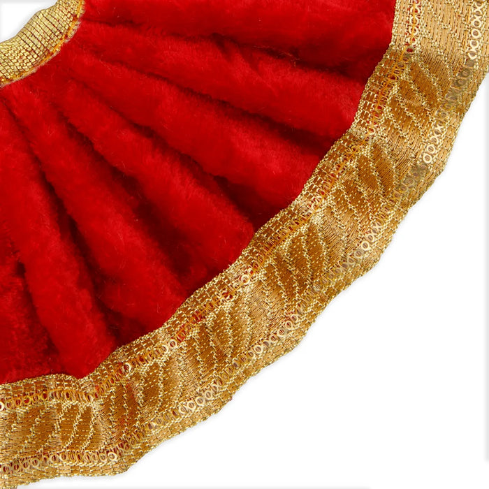 Amman Pavadai - 3 x 6 Inches | Velvet with Jari Border Lehenga Patka/ Mata Dress for Deity/ Assorted Colour - Devi Dress