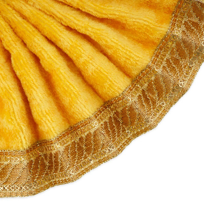 Amman Pavadai - 3 x 6 Inches | Velvet with Jari Border Lehenga Patka/ Mata Dress for Deity/ Assorted Colour - Devi Dress