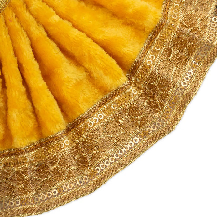 Amman Pavadai - 4 x 7 Inches | Velvet Mata Dress/ Lehenga Patka/ Golden Border Mata Poshak for Deity - Devi Dress
