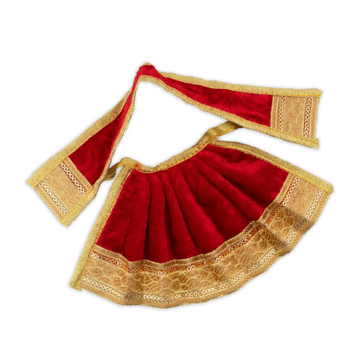 Amman Pavadai - 8 x 9 Inches | Velvet Mata Dress/ Golden Border Devi Vastra/ Mata Poshak for Deity/ Assorted Colors