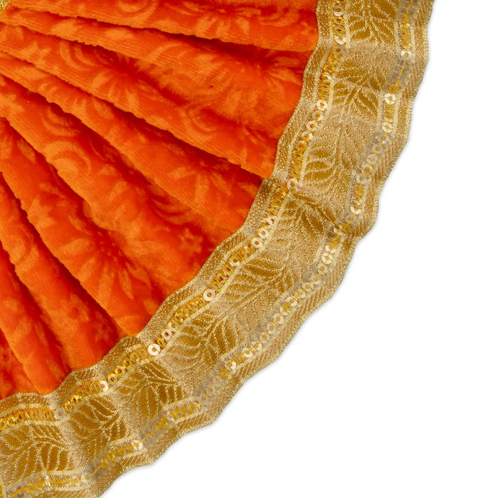 Amman Pavadai - 6 x 11 Inches | Velvet with Jari Border Lehenga Patka/ Mata Dress for Deity/ Assorted Colour - Devi Dress