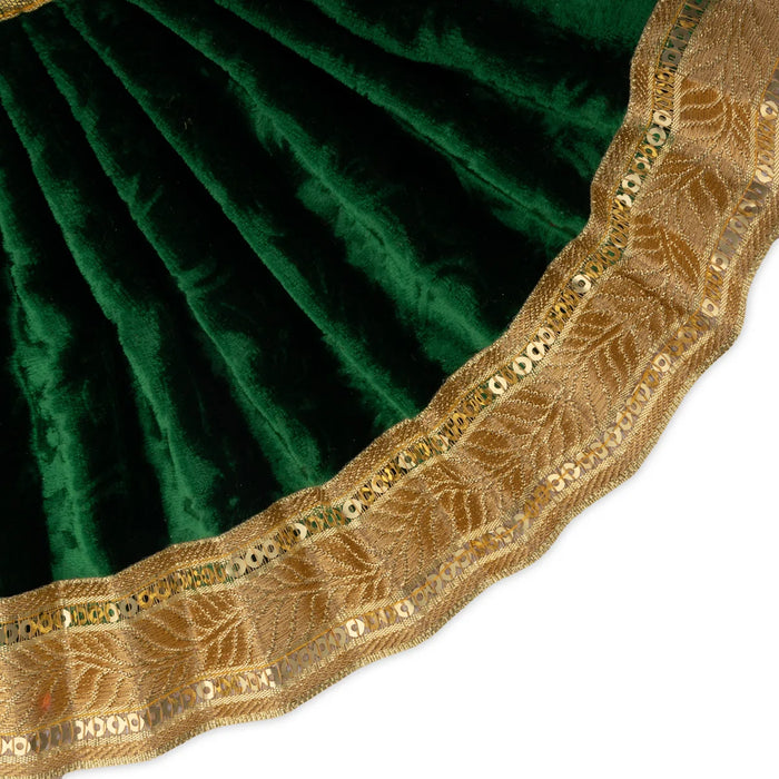 Amman Pavadai - 6 x 11 Inches | Velvet with Jari Border Lehenga Patka/ Mata Dress for Deity/ Assorted Colour - Devi Dress