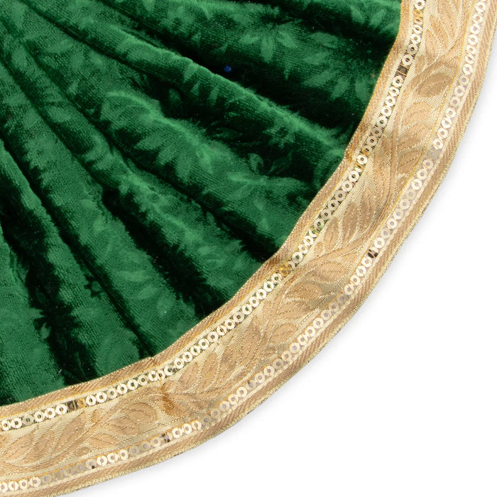 Amman Pavadai - 7 x 13 Inches | Velvet with Jari Border Lehenga Patka/ Mata Dress for Deity/ Assorted Colour - Devi Dress