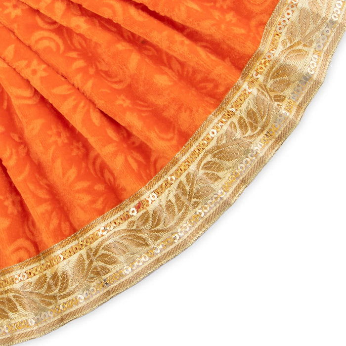 Amman Pavadai - 7 x 13 Inches | Velvet with Jari Border Lehenga Patka/ Mata Dress for Deity/ Assorted Colour - Devi Dress