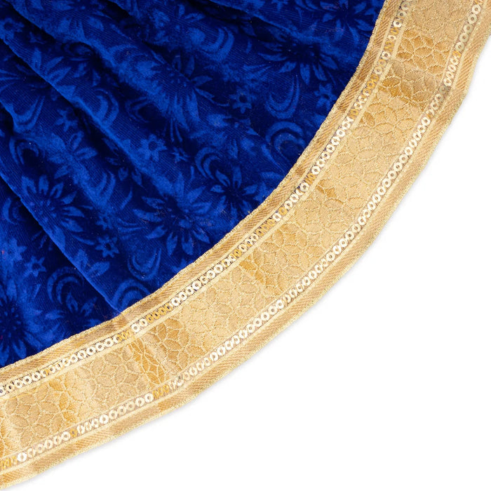 Amman Pavadai - 9 x 17.5 Inches | Velvet Mata Dress/ Lehenga Patka/ Golden Border Mata Poshak for Deity - Devi Dress