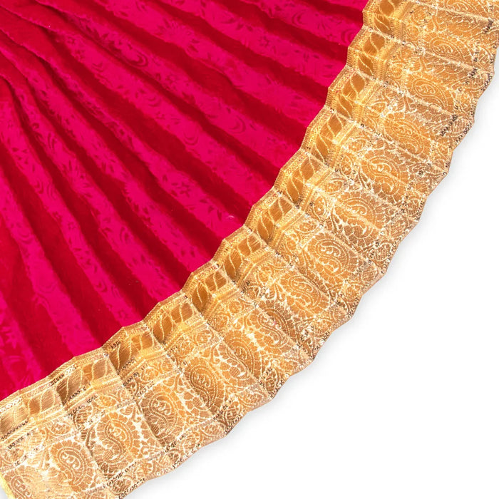 Amman Pavadai - 15 x 26 Inches | Velvet Mata Dress/ Golden Border Devi Vastra/ Mata Poshak for Deity/ Assorted Colours