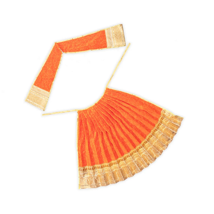 Amman Pavadai - 15 x 26 Inches | Velvet Mata Dress/ Golden Border Devi Vastra/ Mata Poshak for Deity/ Assorted Colours