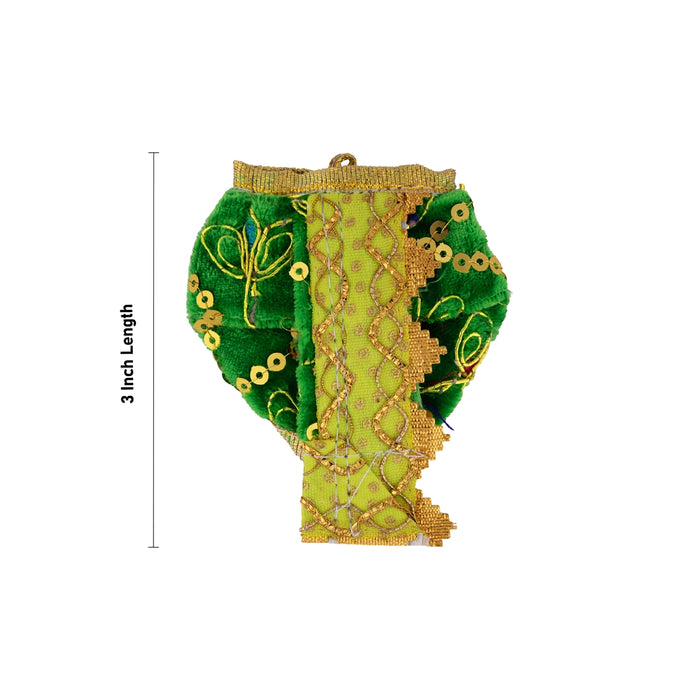 Dhoti Set - 3 Inches | Readymade Panchakacham/ Velvet Panchagajam Dhoti for Deity