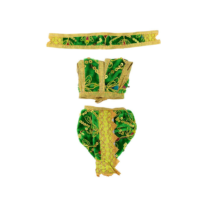 Dhoti Set - 4 Inches | Velvet Panchakacham/ Readymade Panchagajam Dhoti for Deity Decor