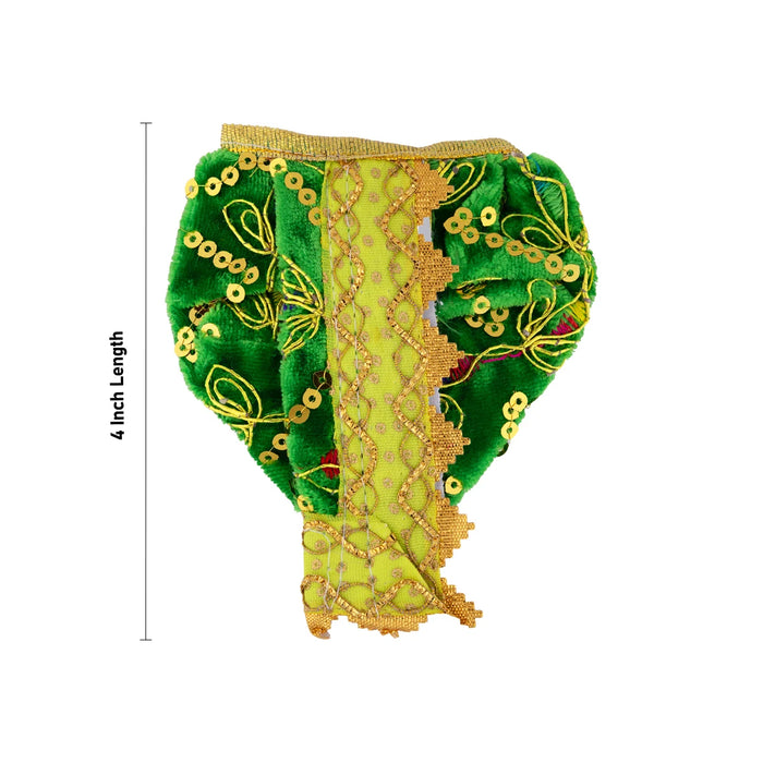 Dhoti Set - 4 Inches | Velvet Panchakacham/ Readymade Panchagajam Dhoti for Deity Decor