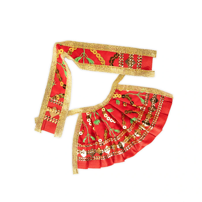 Devi Dress - 3 x 6 Inches | Embroidery Design Mata Rani Poshak/ Amman Pavadai for Deity - Devi Dress