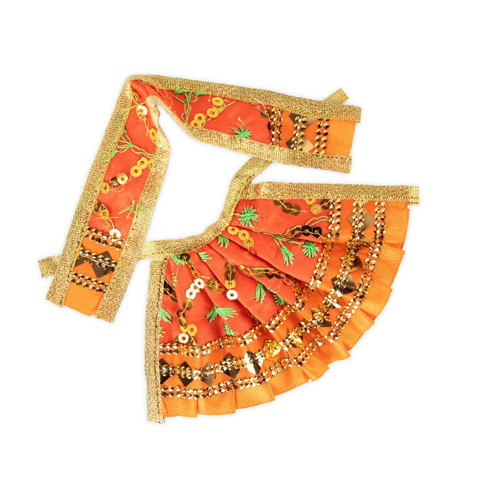 Devi Dress - 3 x 6 Inches | Embroidery Design Mata Rani Poshak/ Amman Pavadai for Deity - Devi Dress