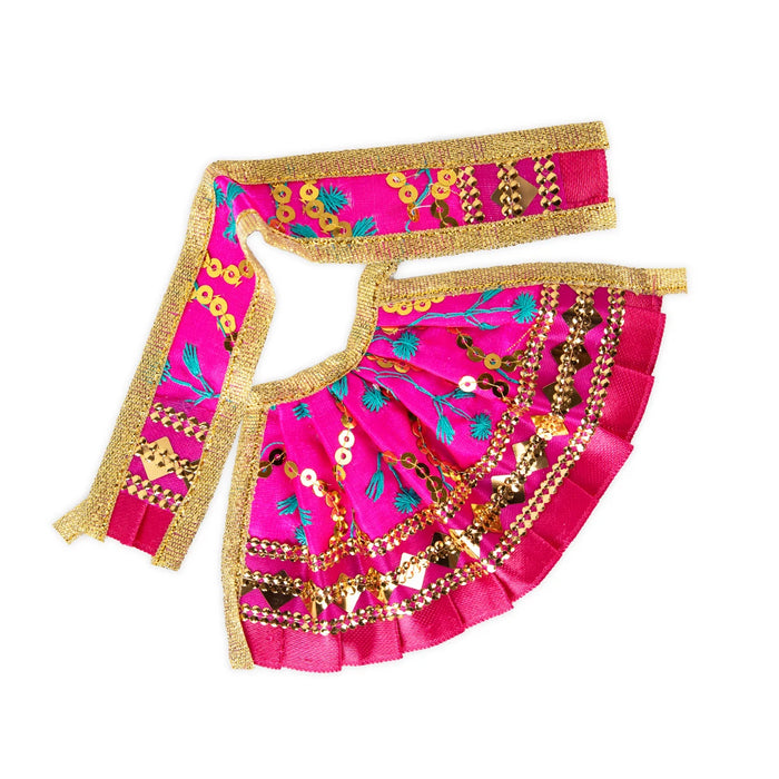 Devi Dress - 3 x 6 Inches | Embroidery Design Mata Rani Poshak/ Amman Pavadai for Deity - Devi Dress