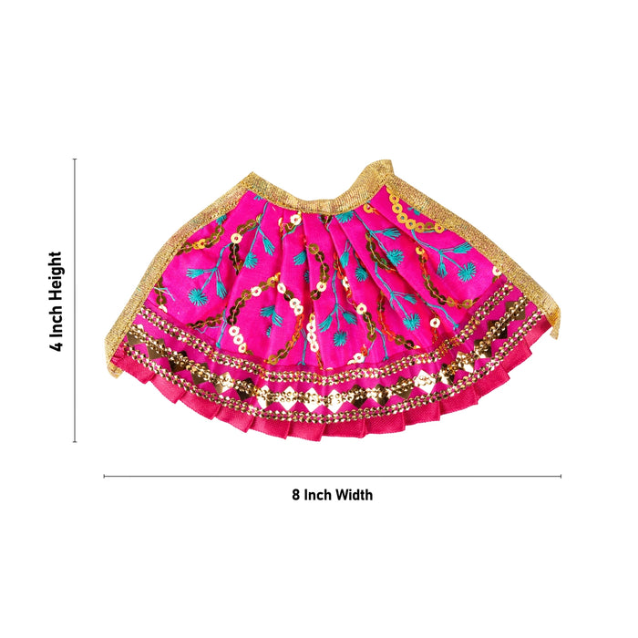 Devi Dress - 4 x 8 Inches | Embroidery Design Mata Rani Poshak/ Mata Dress/ Amman Pavadai for Deity - Deity Jewellery & Vastra