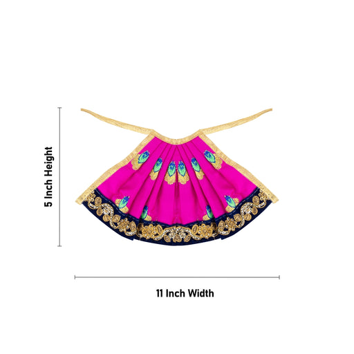 Devi Dress - 5 x 11 Inches | Mata Rani Poshak/ Embroidery Design Matha Dress/ Amman Pavadai for Deity - Devi Dress