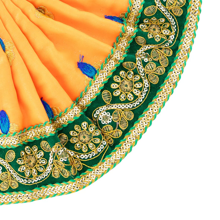 Devi Dress - 6 x 10.5 Inches | Mata Rani Poshak/ Embroidery Design Amman Pavadai for Deity Decor - Devi Dress