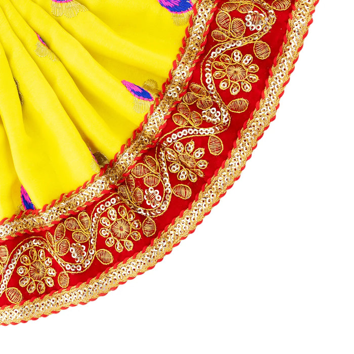 Devi Dress - 6 x 10.5 Inches | Mata Rani Poshak/ Embroidery Design Amman Pavadai for Deity Decor - Devi Dress