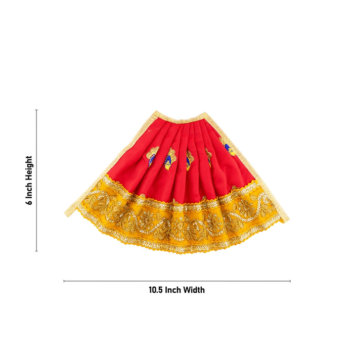 Devi Dress - 6 x 10.5 Inches | Mata Rani Poshak/ Embroidery Design Amman Pavadai for Deity Decor - Devi Dress