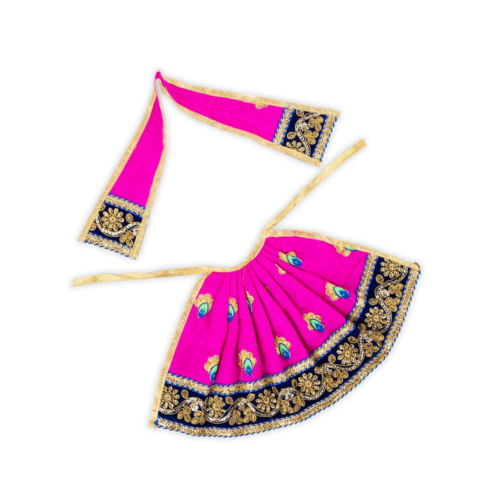 Devi Dress - 7 x 15 Inches | Embroidery Design Mata Dress/ Amman Pavadai/ Mata Rani Poshak for Deity - Devi Dress