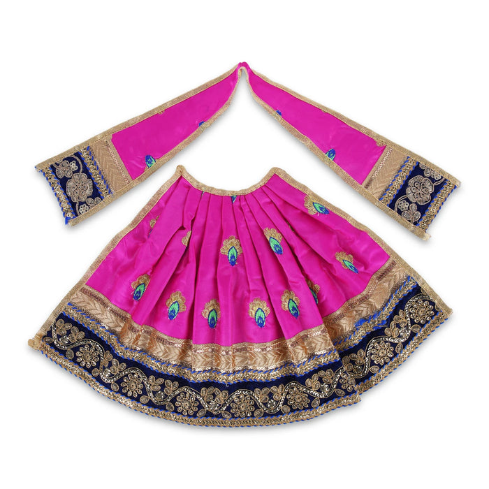 Devi Dress - 9 x 18 Inches | Mata Dress/ Embroidery Design Devi Vastra/ Amman Pavadai for Deity - Devi Dress