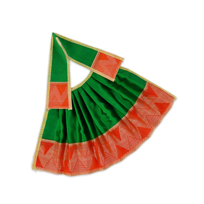 Amman Pavadai - 6 x 12 Inches | Satin Apoorva Mata Dress/ Devi Vastra/ Mata Poshak for Deity/ Assorted Colour - Devi Dress