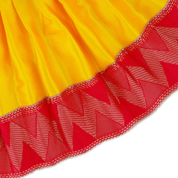 Amman Pavadai - 6 x 12 Inches | Satin Apoorva Mata Dress/ Devi Vastra/ Mata Poshak for Deity/ Assorted Colour - Devi Dress