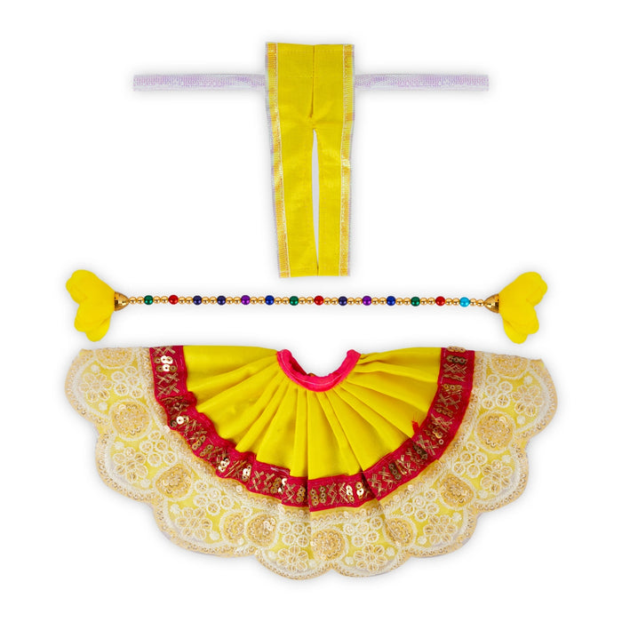 Krishna Dress - Size 5 | 10.5 Inches Dia/ Kanha Ji Dress/ Krishna Fancy Dress for Laddu Gopal - Laddu Gopal, Krishna & Radha Rani Dress