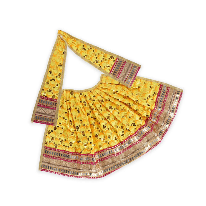 Devi Dress - 10 x 21 Inches | Embroidery Mata Rani Poshak/ Mata Dress/ Jari Border Amman Pavadai for Deity - Devi Dress