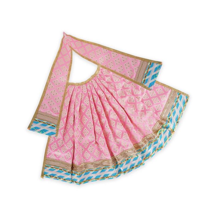 Devi Dress - 10 x 21 Inches | Embroidery Mata Rani Poshak/ Mata Dress/ Jari Border Amman Pavadai for Deity - Devi Dress