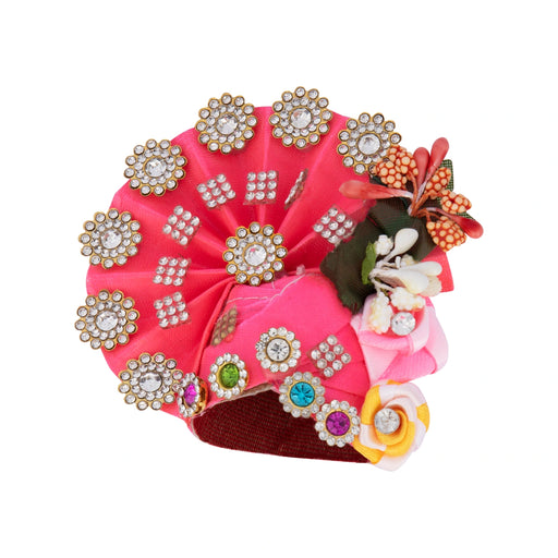 Turban - 3 x 4 Inches | Kireedam/ Fancy Mukut/ Pagdi/ Crown for Deity/ Assorted Colour and Design - Head & Face Accessories