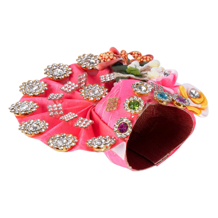 Turban - 3 x 4 Inches | Kireedam/ Fancy Mukut/ Pagdi/ Crown for Deity/ Assorted Colour and Design - Head & Face Accessories