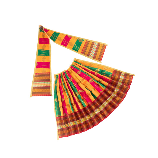 Amman Pavadai - 8 x 11 Inches | Lehenga Patka/ Satin With Jari Border Devi Vastra for Deity/ Assorted Colour - Devi Dress