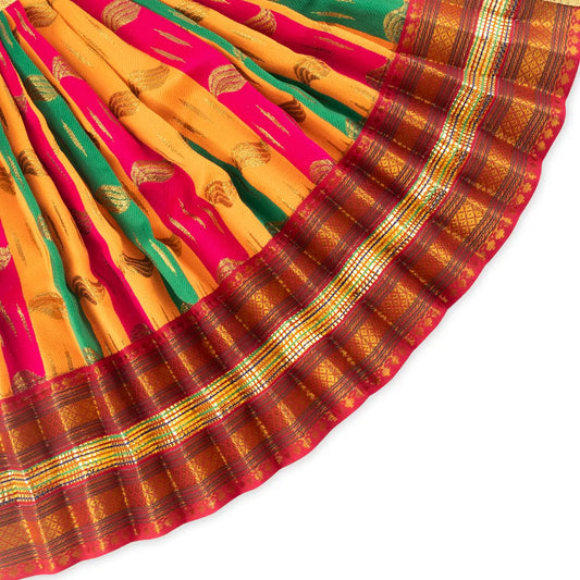 Amman Pavadai - 8 x 11 Inches | Lehenga Patka/ Satin With Jari Border Devi Vastra for Deity/ Assorted Colour - Devi Dress
