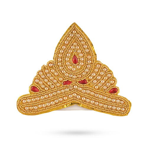 Moti Crown - 7 Inch | Kireedam/ Mukut/ Kiritam for Deity/ Assorted Design - Head & Face Accessories