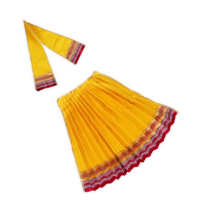 Amman Pavadai - 15 x 29 Inches | Lehenga Patka/ Satin Devi Vastra for Deity Decor/ Assorted Colour - Devi Dress