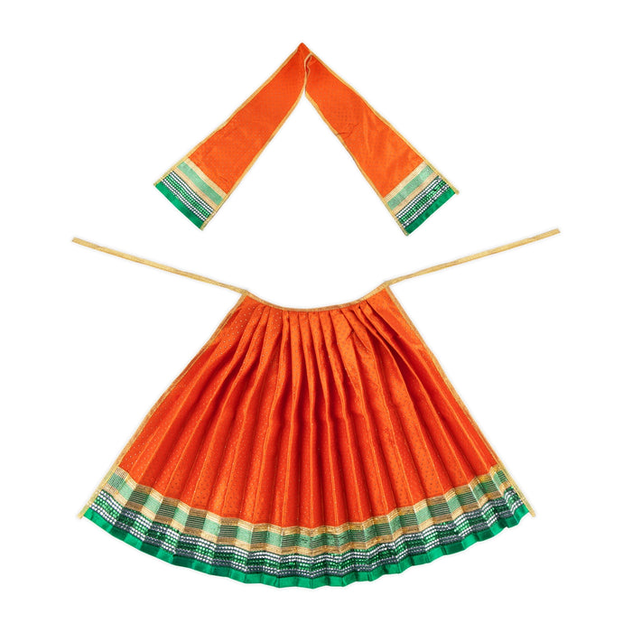 Amman Pavadai - 15 x 29 Inches | Lehenga Patka/ Satin Devi Vastra for Deity Decor/ Assorted Colour - Devi Dress