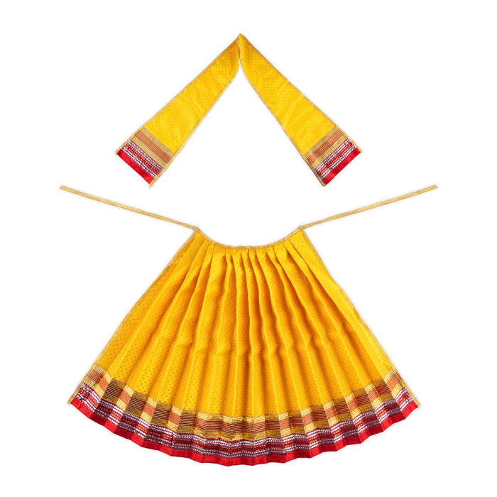 Amman Pavadai - 15 x 29 Inches | Lehenga Patka/ Satin Devi Vastra for Deity Decor/ Assorted Colour - Devi Dress