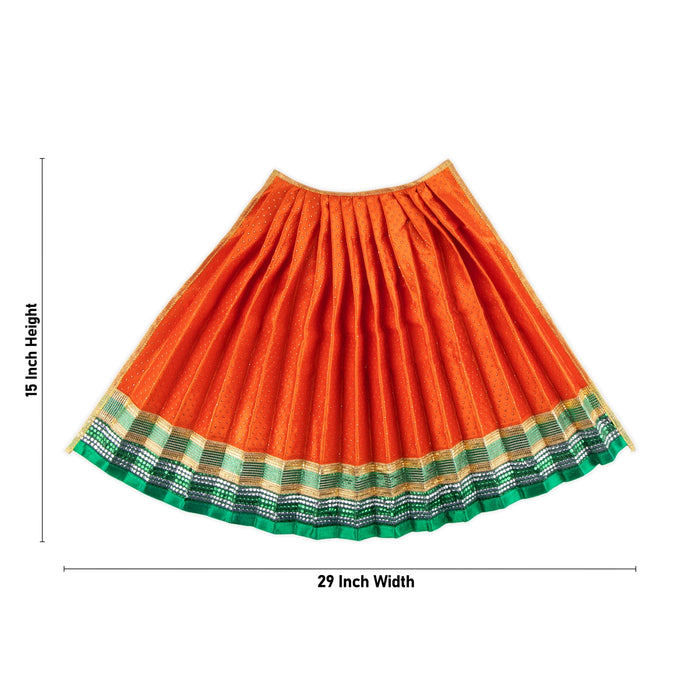 Amman Pavadai - 15 x 29 Inches | Lehenga Patka/ Satin Devi Vastra for Deity Decor/ Assorted Colour - Devi Dress