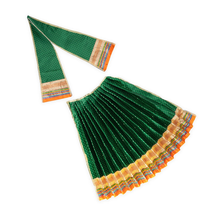 Amman Pavadai - 15 x 29 Inches | Lehenga Patka/ Satin Devi Vastra for Deity Decor/ Assorted Colour - Devi Dress