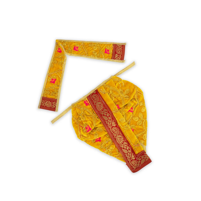 Dhoti Set - 8 Inches | Readymade Panchakacham/ Panchagajam Dhoti for Deity